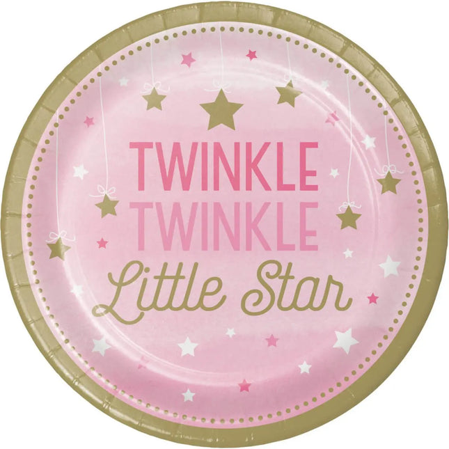 One Little Star Girl - 7" Twinkle Twinkle Little Star Paper Lunch Plates (8ct) Party Expo  