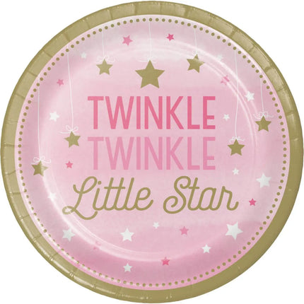 One Little Star Girl - 9" Twinkle Twinkle Little Star Dinner Plates (8ct) Party Expo  