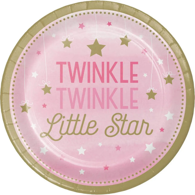 One Little Star Girl - 9" Twinkle Twinkle Little Star Dinner Plates (8ct) Party Expo  