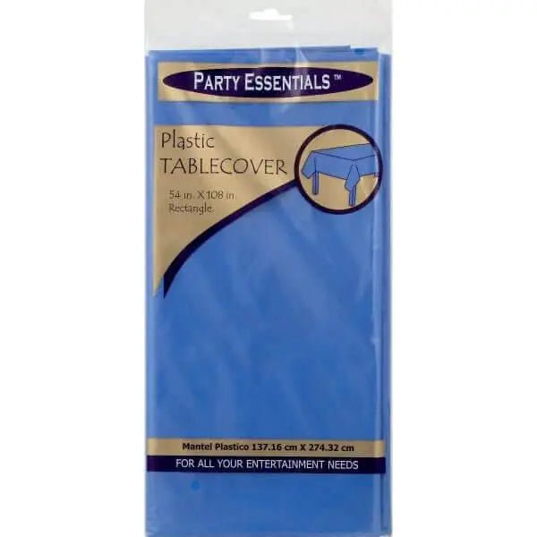 Party Essentials Heavy Duty Plastic Tablecover - Blue (54x108) - Party Expo