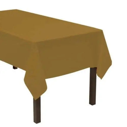 Party Essentials Heavy Duty Plastic Tablecover - Gold (54x108) - Party Expo