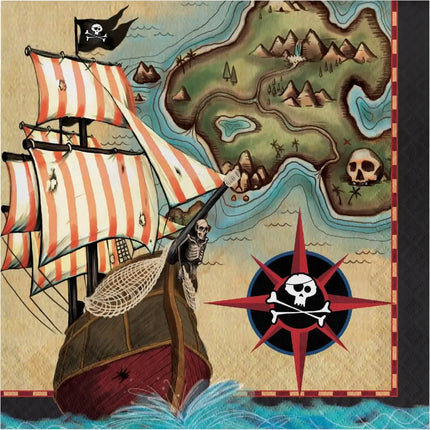 Pirate's Map Lunch Napkins (16ct) - Party Expo