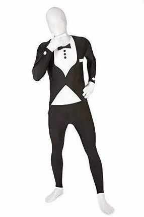 Premium Black/White Tuxedo Morphsuite Adult Costume - 2XLarge - Party Expo