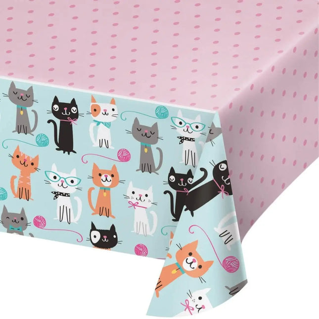 Purr-Fect Party Plastic Printed Table Cover - Party Expo