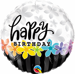Qualatex - 18" Birthday Band Of Flowers Mylar Balloon #90 Party Expo  
