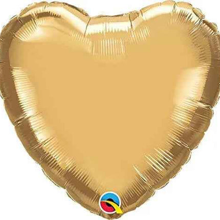 Qualatex - 18" Chrome Gold Heart Mylar Balloon #7 Party Expo  