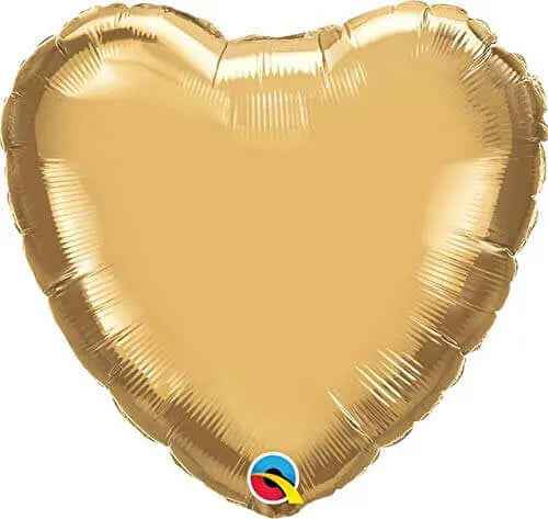 Qualatex - 18" Chrome Gold Heart Mylar Balloon #7 Party Expo  