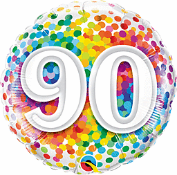 Qualatex - 18" Rainbow Confetti 90 Mylar Balloon Party Expo  
