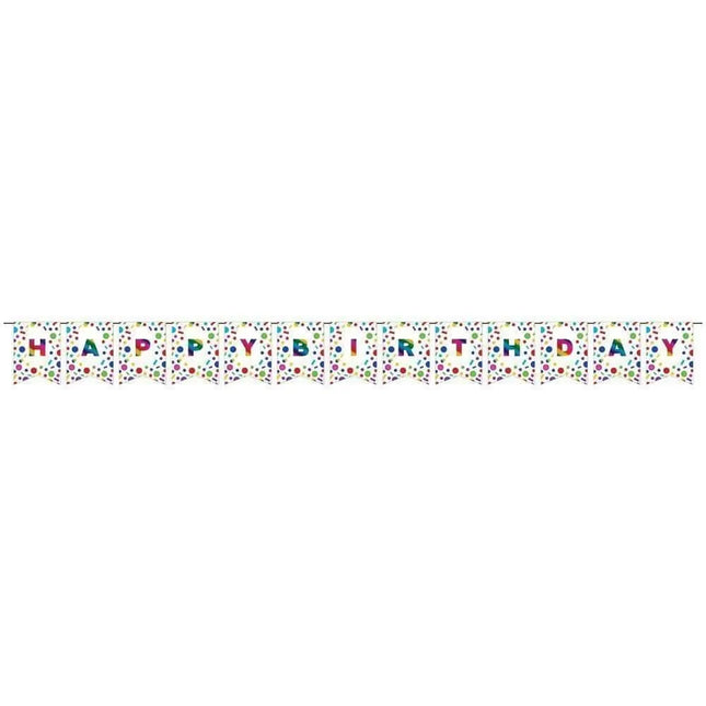 Rainbow Foil Birthday Jointed Banner - Party Expo