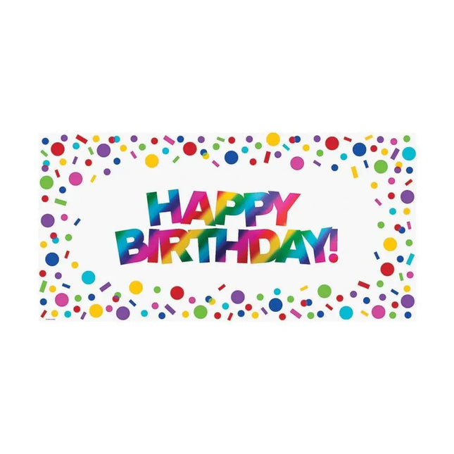 Rainbow Foil Birthday Large Party Banner - Party Expo