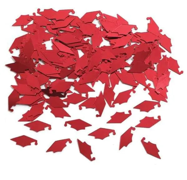 Red Mortarboards Graduation Confetti (1ct) - Party Expo