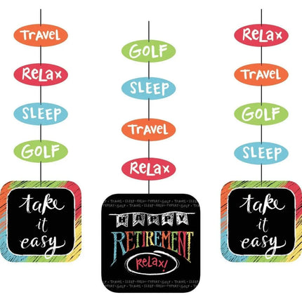 Retirement Chalk Hanging Cutouts - Party Expo