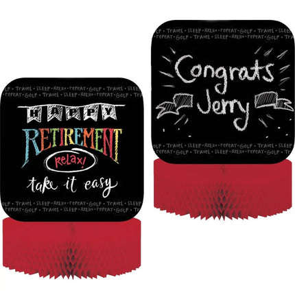 Retirement Chalk Honeycomb Centerpiece - Party Expo