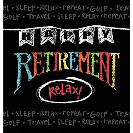 Retirement Chalk Plastic Tablecover - Party Expo