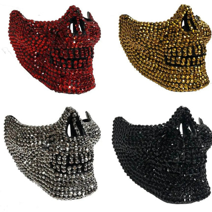 Rhinestone Half Skull Mask (1ct) - Party Expo