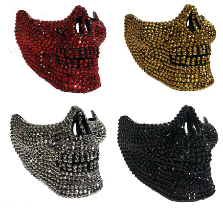 Rhinestone Half Skull Mask (1ct) - Party Expo