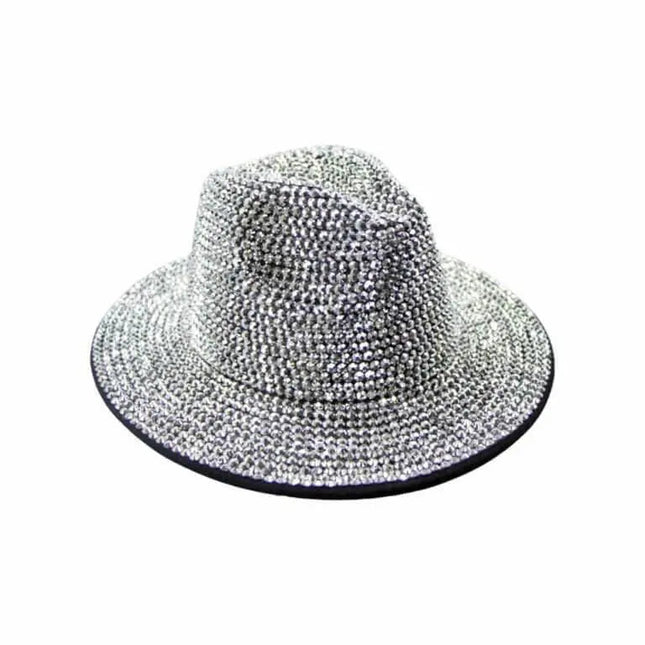 Rhinestone Hat - Silver (1ct) - Party Expo