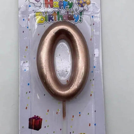 Rose Gold Birthday Candle - #0 - Party Expo