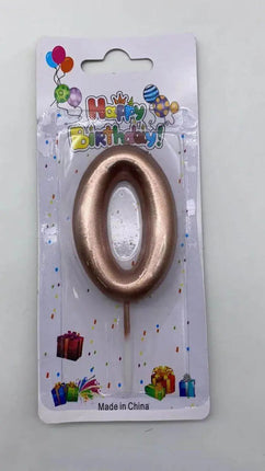 Rose Gold Birthday Candle - #0 - Party Expo