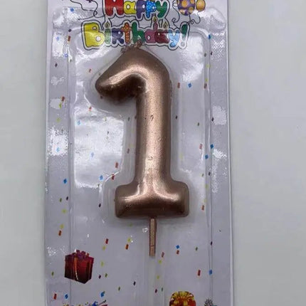 Rose Gold Birthday Candle - #1 - Party Expo