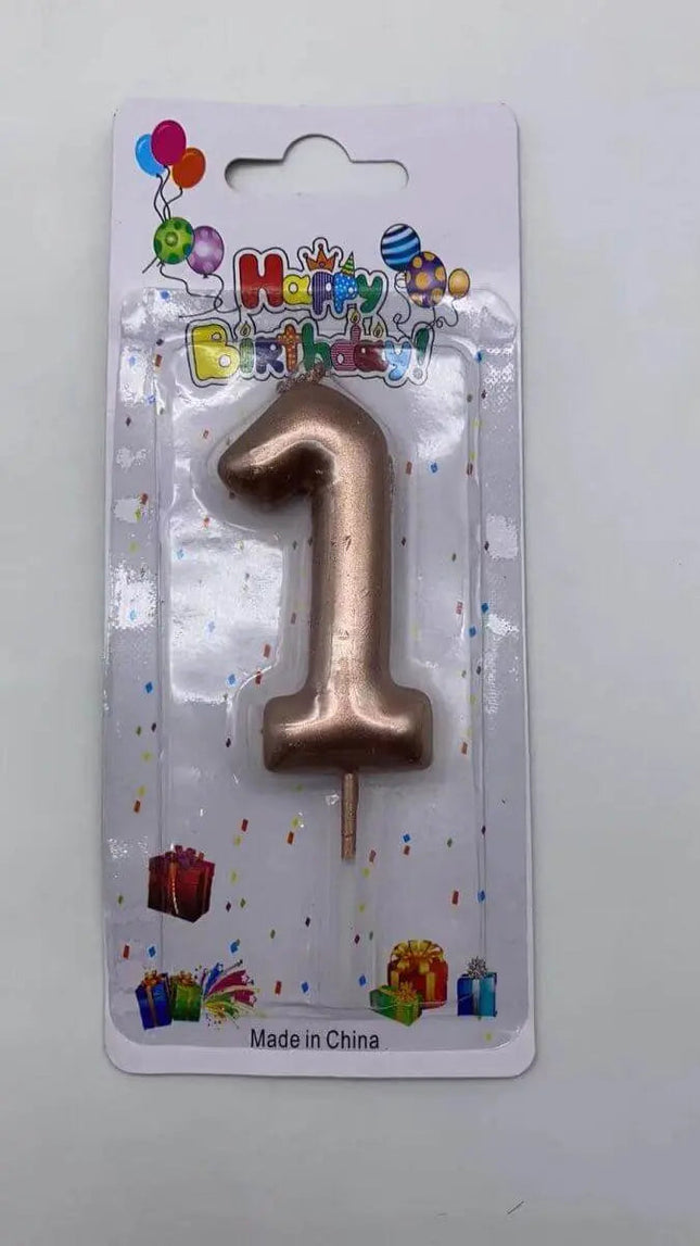 Rose Gold Birthday Candle - #1 - Party Expo