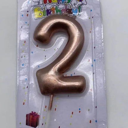 Rose Gold Birthday Candle - #2 - Party Expo