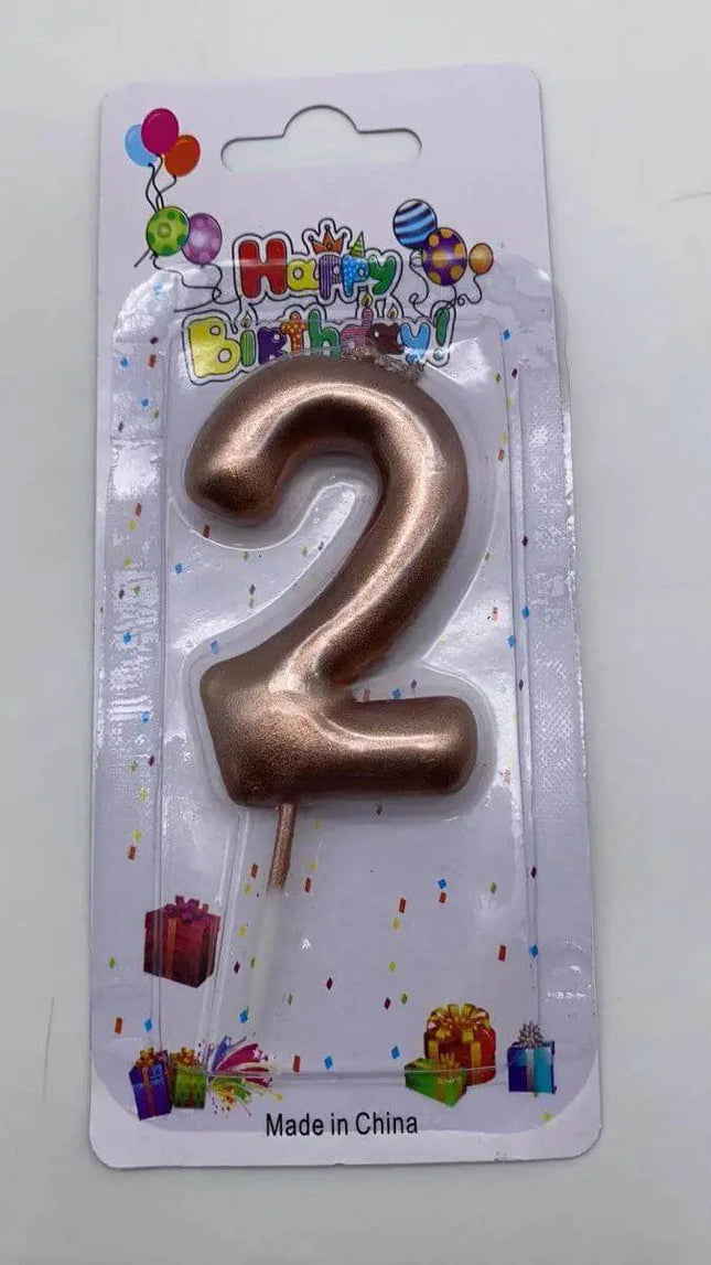 Rose Gold Birthday Candle - #2 - Party Expo