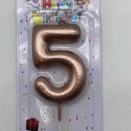 Rose Gold Birthday Candle - #5 - Party Expo