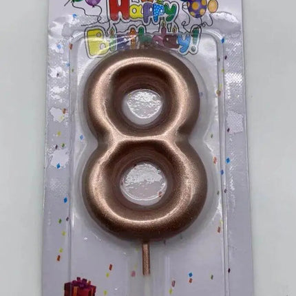 Rose Gold Birthday Candle - #8 - Party Expo