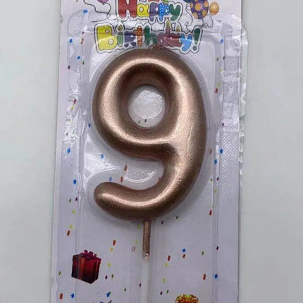 Rose Gold Birthday Candle - #9 - Party Expo