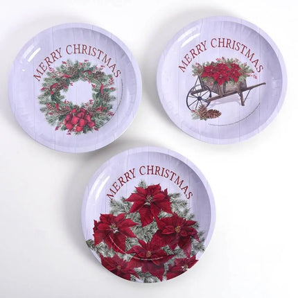 Round Traditional Christmas Serving Tray (3 Designs) - Party Expo