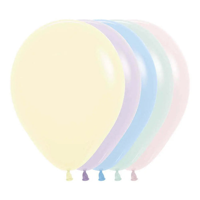 Sempertex - 11" Pastel Matte Assorted Latex Balloons (50ct) Party Expo  
