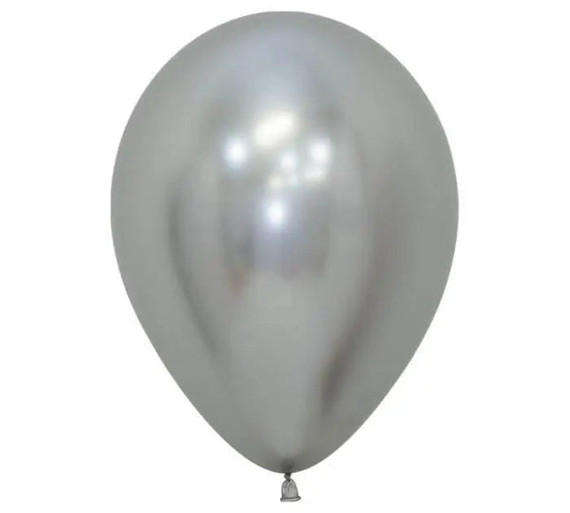 Sempertex - 5" Reflex Silver Latex Balloons (100pcs) Party Expo  