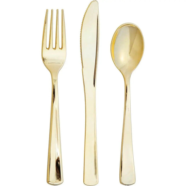 Sensations Metallic Gold Assorted Cutlery - Party Expo