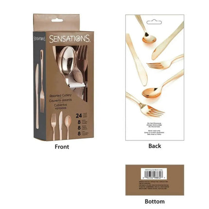 Sensations Metallic Rose Gold Assorted Cutlery - Party Expo