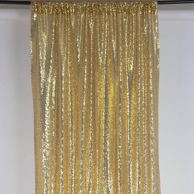 Sequin Backdrop Curtain Gold 5'wx10'h - Party Expo