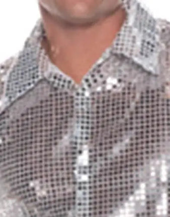 Silver Sequin Shirt (X-Large) - Party Expo