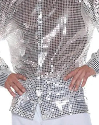 Silver Sequin Shirt (X-Large) - Party Expo