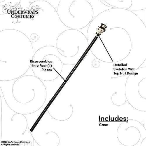 Skull Cane with Top Hat (1ct) - Party Expo