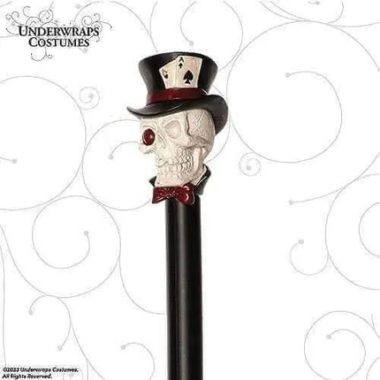 Skull Cane with Top Hat (1ct) - Party Expo