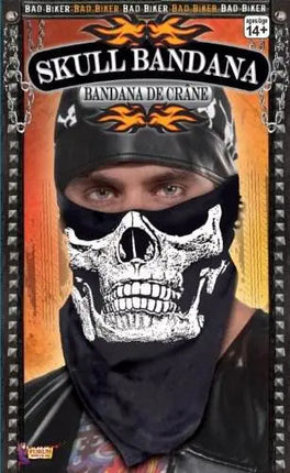Skull Face Bandana - Black - Party Expo