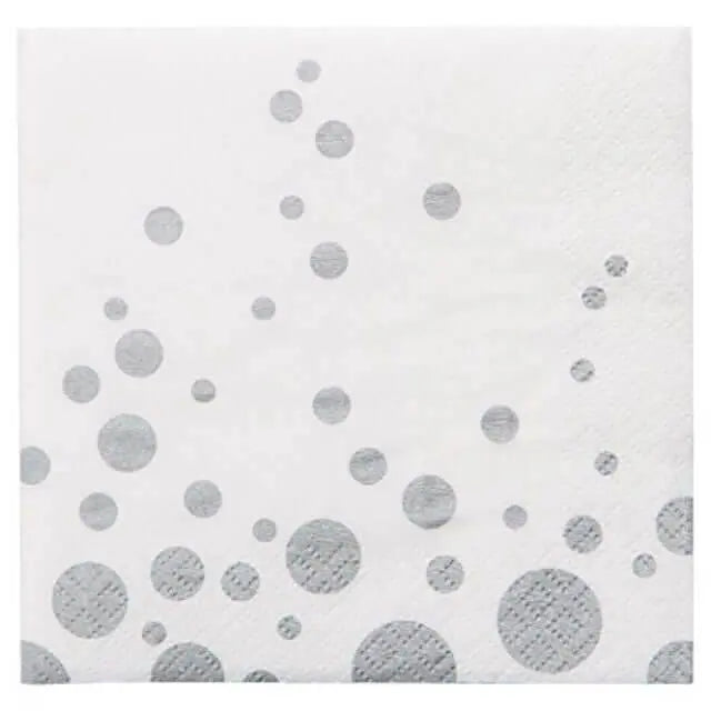Sparkle & Shine Silver Beverage Napkins - Party Expo