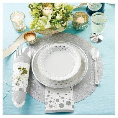 Sparkle & Shine Silver Guest Towel - Party Expo