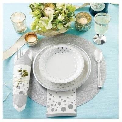 Sparkle & Shine Silver Lunch Napkins - Party Expo