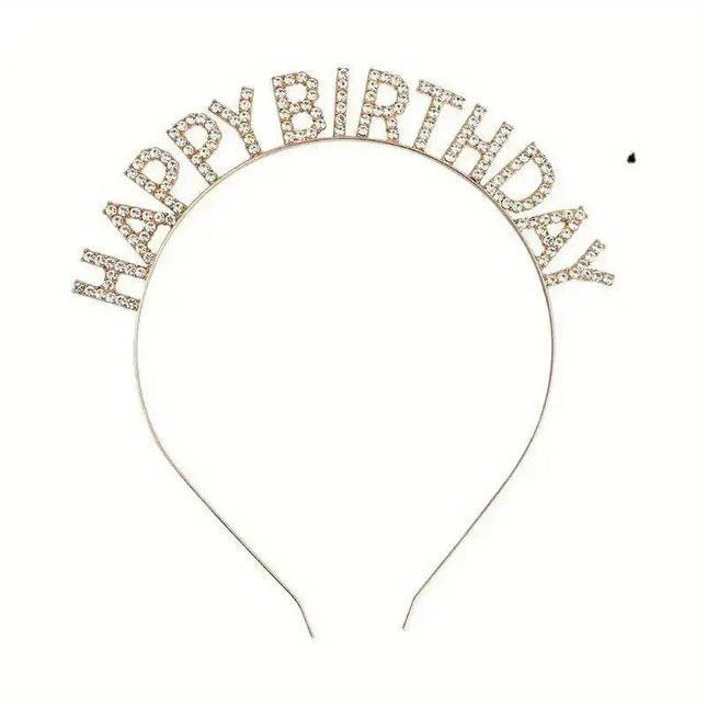 Sparkly Happy Birthday Headband - Gold - Party Expo
