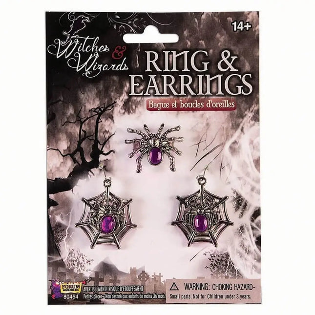 Spider Web Ring + Earring Set - Party Expo