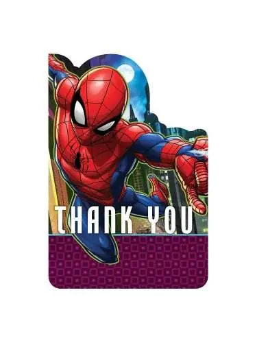 Spiderman - Birthday Party Thank You Cards - Party Expo