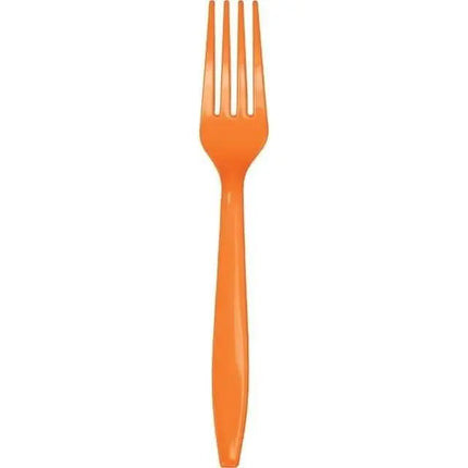 Sunkissed Orange Plastic Forks - Party Expo