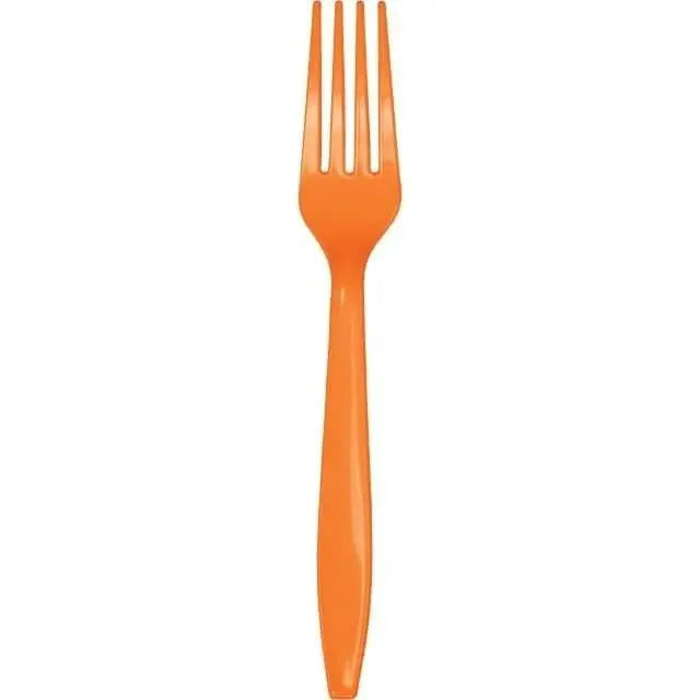 Sunkissed Orange Plastic Forks - Party Expo