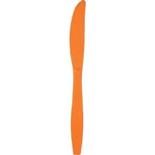 Sunkissed Orange Plastic Knives - Party Expo